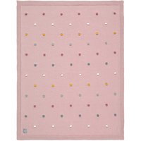 LÄSSIG Babydecke gestrickt Dots dusky pink 80 x 100 cm von LÄSSIG