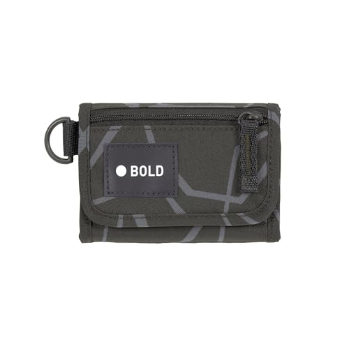 Bold Lässig Kinder Geldbeutel mit Klettverschluss und transparenten Sichtfenster/School Wallet Bold Edges Grey von LÄSSIG