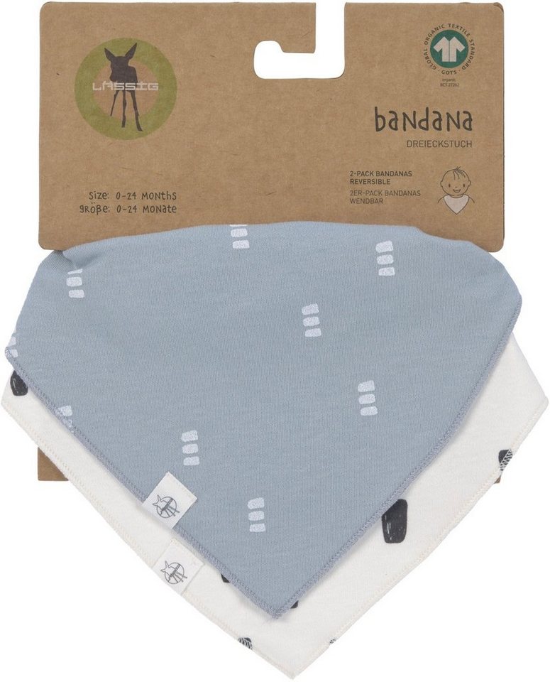 LÄSSIG Dreieckstuch Interlock Bandana, blue/milk, (2-St), für Babys, enthält Bio-Baumwolle von LÄSSIG