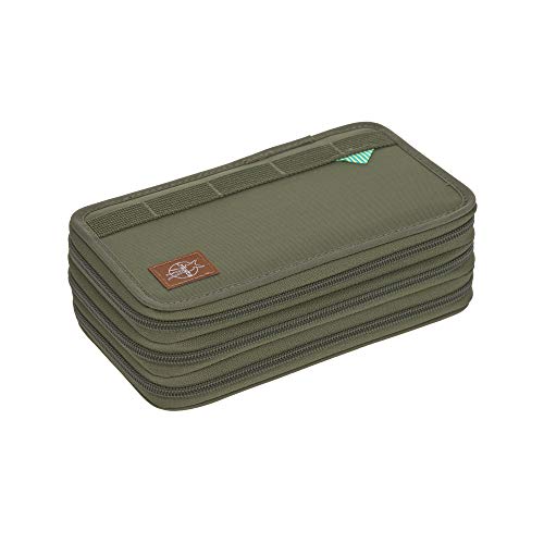 LÄSSIG Federmäppchen befüllt 20-teilig / School Triple Pencil Case Unique Olive von LÄSSIG