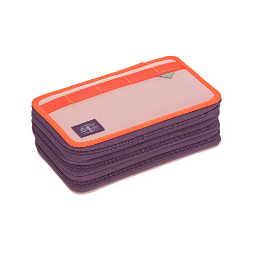 LÄSSIG Federmäppchen befüllt 20-teilig / School Triple Pencil Case Unique Rose/Neon-orange von LÄSSIG