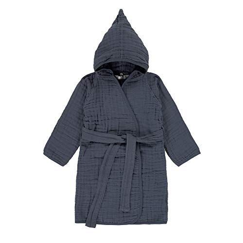 LÄSSIG Kinder Bademantel Baumwolle/Muslin Bathrobe navy 24 - 36 Monate von LÄSSIG