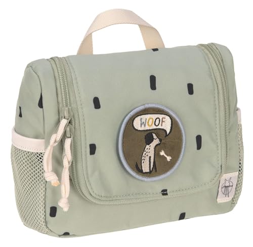 LÄSSIG Kinder Kulturtasche Waschbeutel Waschtasche Kulturbeutel zum Hängen/Mini Washbag Happy Prints Oliv von LÄSSIG