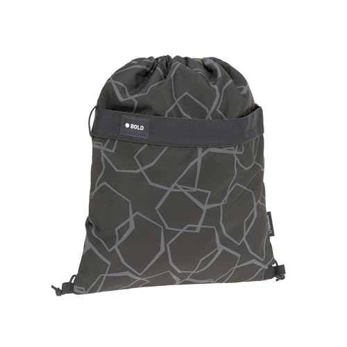 Bold Lässig Kinder Turnbeutel Sportbeutel mit Rucksackfunktion/School String Bag Bold Edges Grey von LÄSSIG