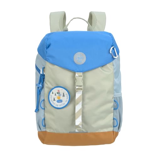 LÄSSIG Kinder Wanderrucksack Kinderrucksack mit Brustgurt gepolsterte Schultergurte wasserabweisend, 14 Liter/Big Outdoor Backpack Sunny Explorer green/blue von LÄSSIG