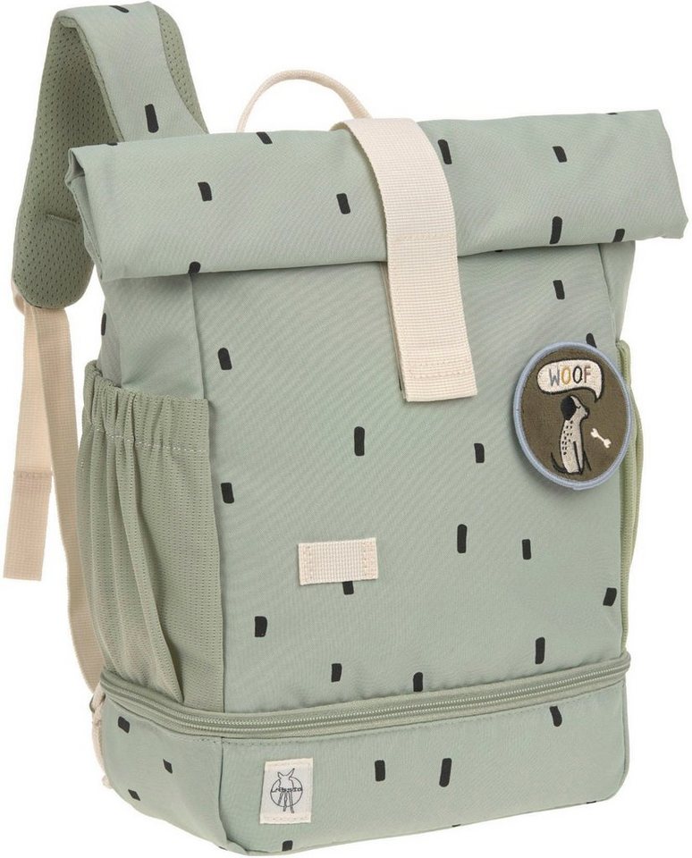 LÄSSIG Kinderrucksack Happy Prints, Mini Rolltop, Light Olive von LÄSSIG