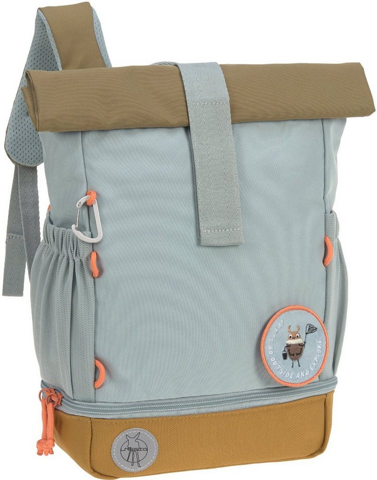 LÄSSIG Kinderrucksack Nature, Mini Rolltop Backpack, Light Blue, aus recycelten PET-Flaschen von LÄSSIG