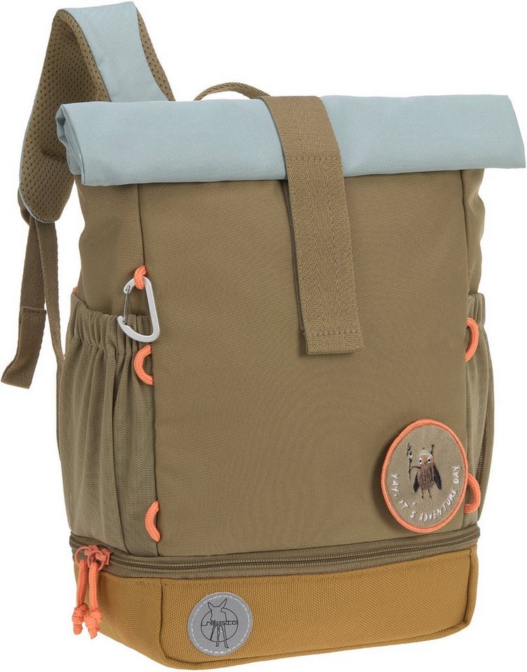 LÄSSIG Kinderrucksack Nature, Mini Rolltop Backpack, Olive, aus recycelten PET-Flaschen von LÄSSIG