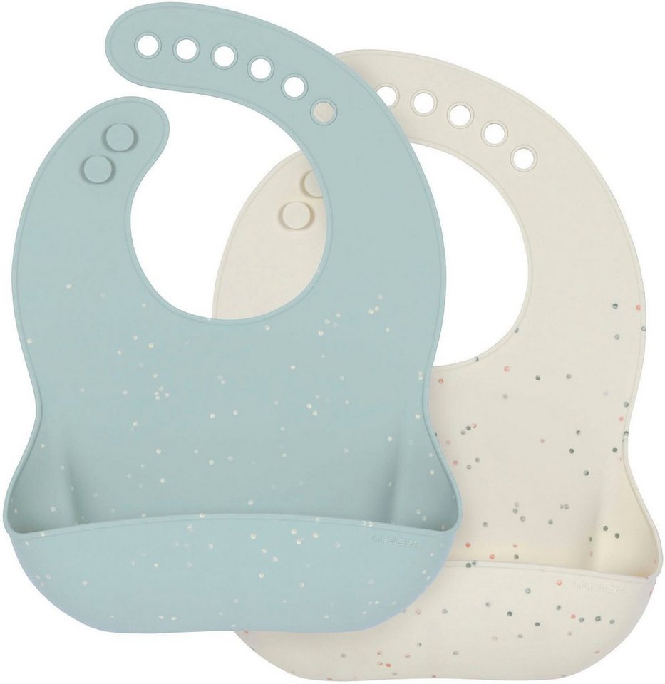 LÄSSIG Lätzchen Silicone Bib, Blue/Nature von LÄSSIG