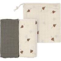 LÄSSIG Mulltücher L 2er Pack taupe 80 x 80 cm von LÄSSIG