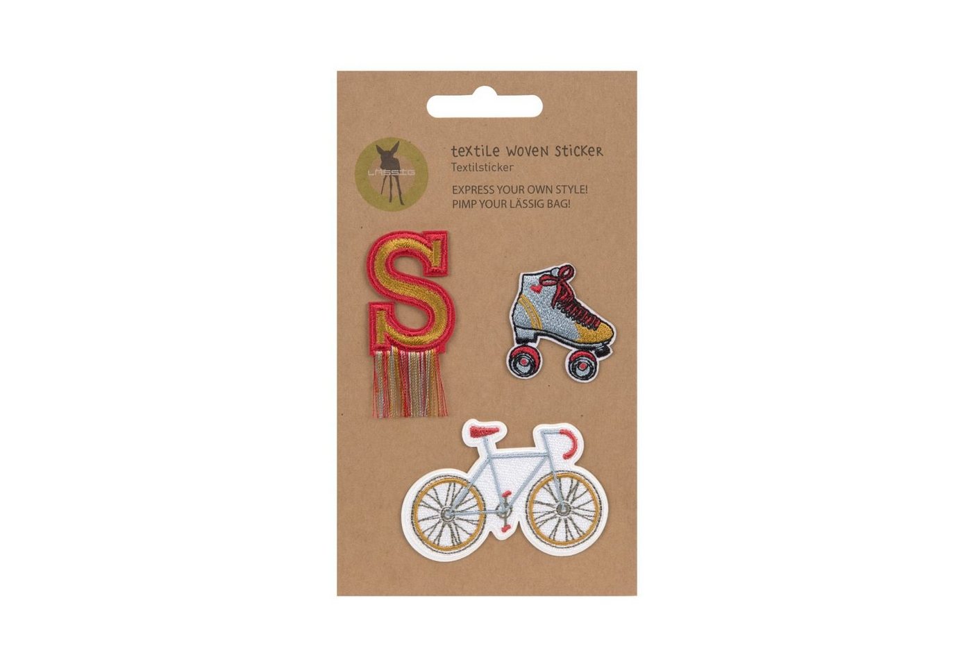 LÄSSIG Schulranzen Lässig Textil-Sticker (3 Stk) - Schul Set Unique, Stick on Bike von LÄSSIG