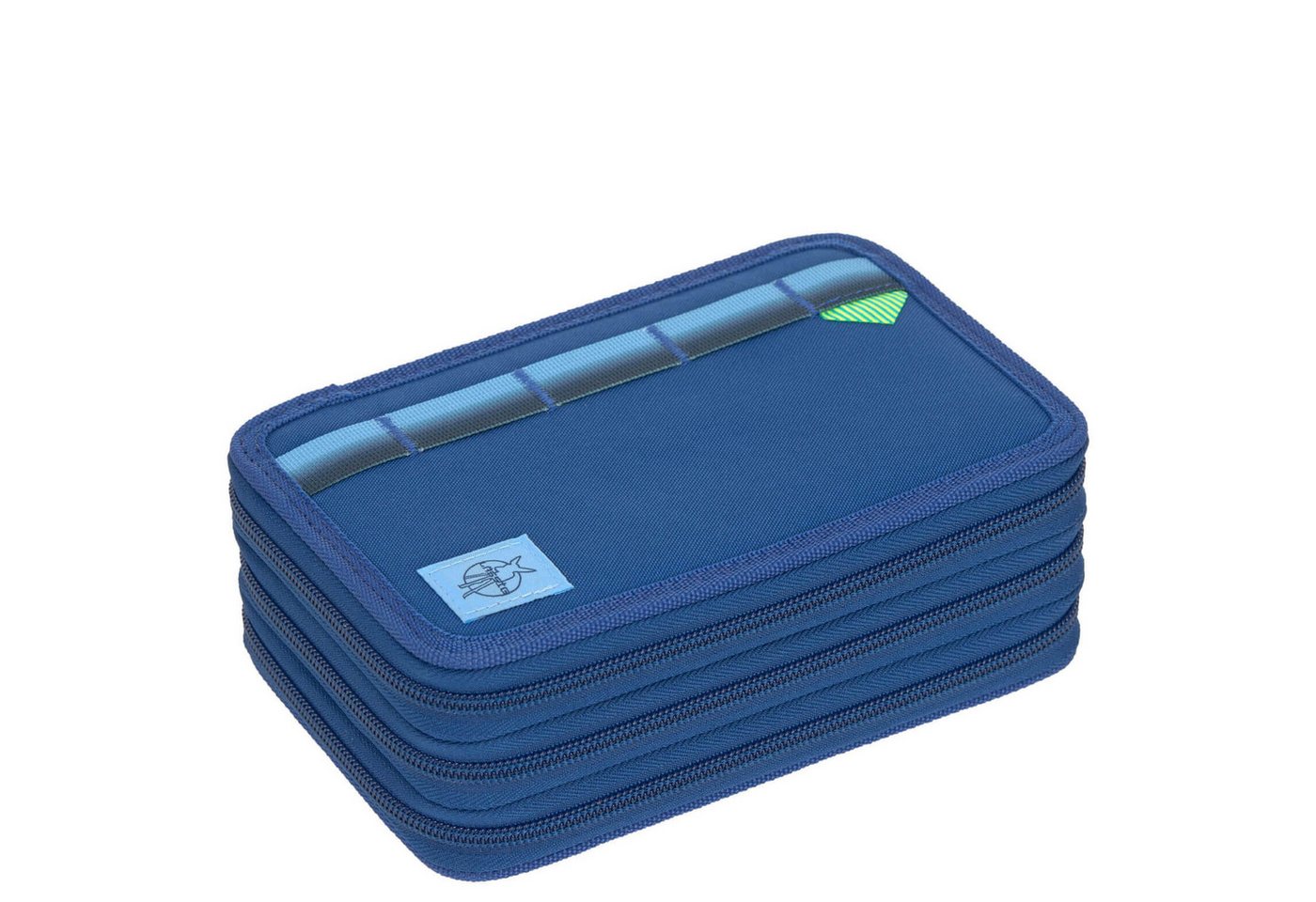 LÄSSIG Schulranzen School Triple Pencil Case - Mäppchen (Unique Dark Blue) von LÄSSIG