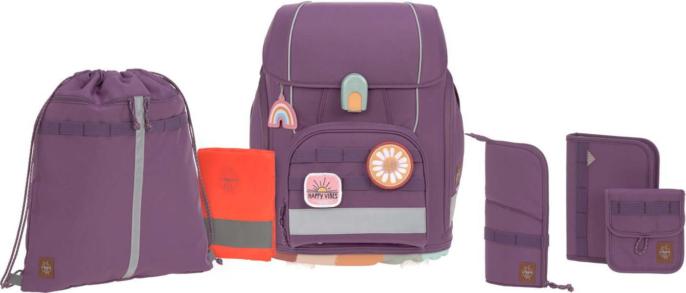 LÄSSIG Schulranzen Unique, Boxy, Purple (Set, 7-tlg), PETA-approved vegan, aus recyceltem Material von LÄSSIG