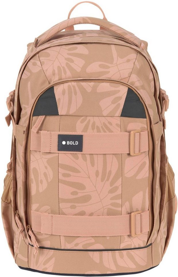 LÄSSIG Schulrucksack Origin Bold, leaves caramel, aus recyceltem Material von LÄSSIG