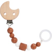 LÄSSIG Soother Holder Wood/Silicone Little Universe Brown von LÄSSIG