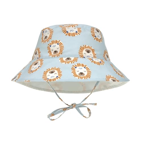 LÄSSIG Splash & Fun Baby und Kleinkind Sonnenhut Fischerhut mit UV-Schutz Lion Powder Blue 3-6 Monate von LÄSSIG