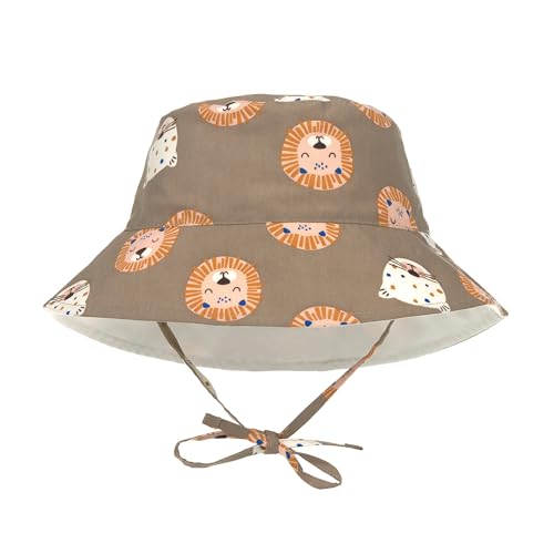 LÄSSIG Splash & Fun Baby und Kleinkind Sonnenhut Fischerhut mit UV-Schutz Wild Cats Choco 3-6 Monate von LÄSSIG
