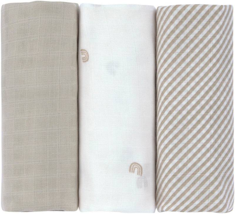 LÄSSIG Stoffwindeln Swaddle & Burp Blanket, L, Rainbow (Set, 3-St) von LÄSSIG
