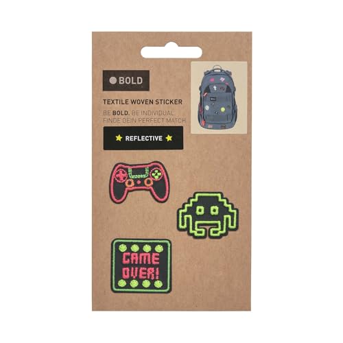 LÄSSIG Unisex Kinder Textilsticker Reisezubehör- Gepäckanhänger, Gaming, Einheitsgröße von LÄSSIG