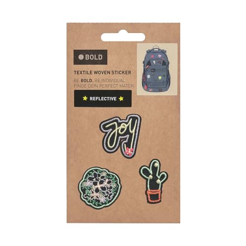 LÄSSIG Unisex Kinder Textilsticker Reisezubehör- Gepäckanhänger, Joy black, Einheitsgröße von LÄSSIG