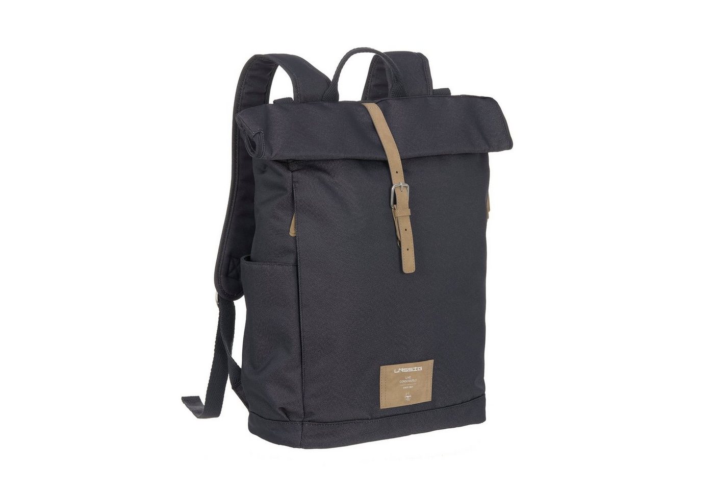 LÄSSIG Wickelrucksack LÄSSIG Wickeltasche Wickelrucksack Rolltop Backpack (Rolltop), PETA-approved vegan, zum Teil aus recyceltem Material von LÄSSIG