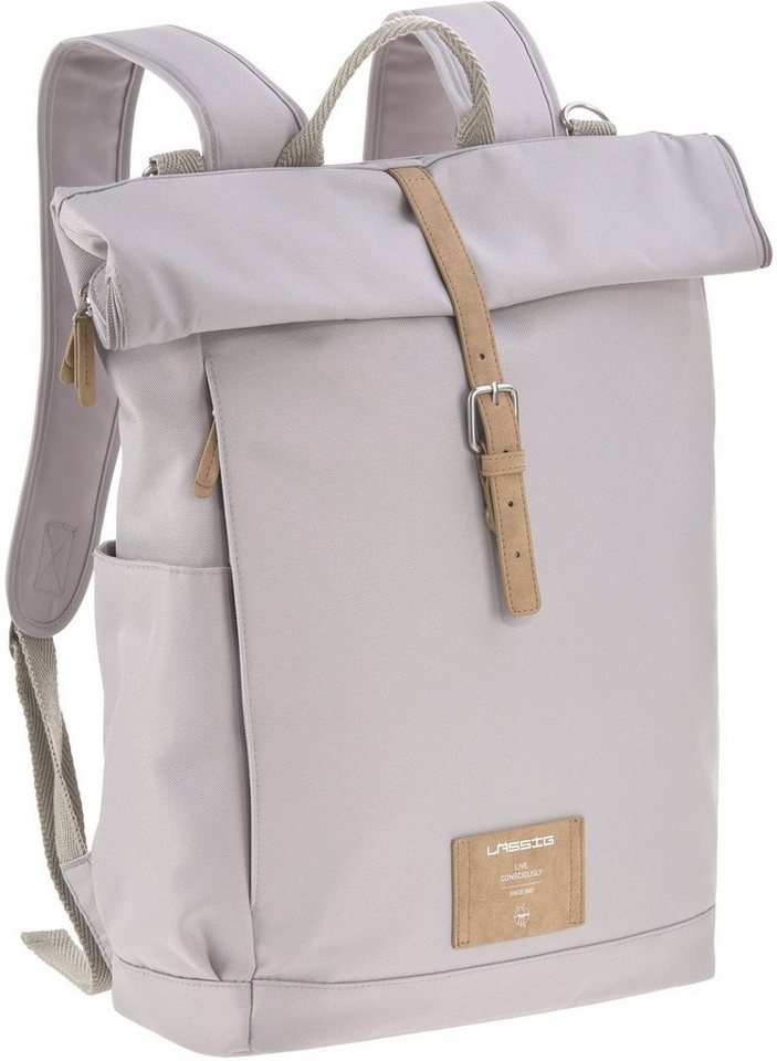 LÄSSIG Wickelrucksack Green Label, Rolltop, Grey, PETA-approved vegan, zum Teil aus recyceltem Material von LÄSSIG