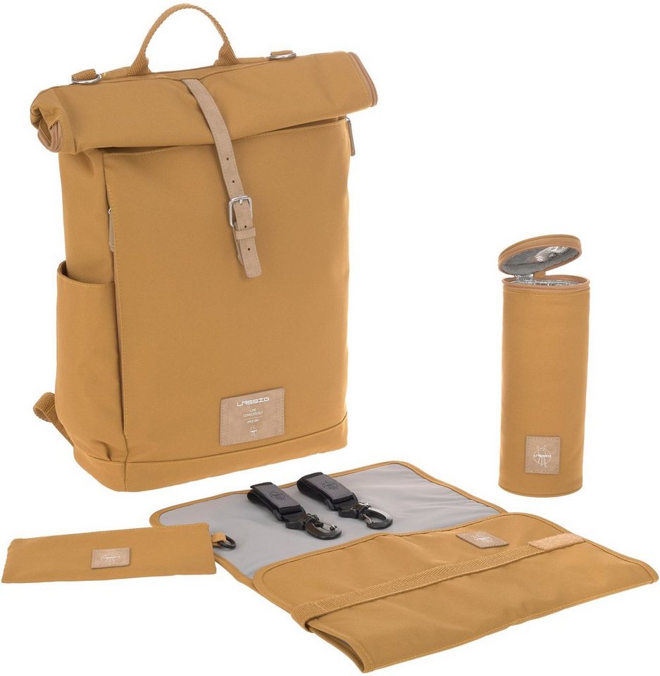 LÄSSIG Wickelrucksack Green Label, Rolltop, orange, PETA-approved vegan, zum Teil aus recyceltem Material von LÄSSIG