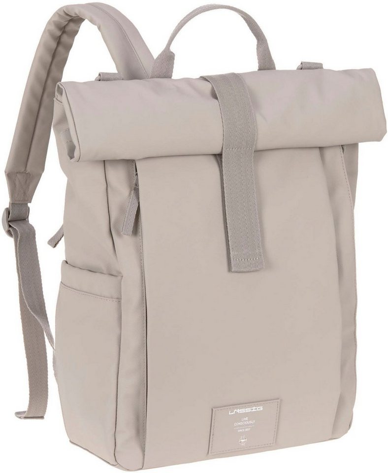 LÄSSIG Wickelrucksack Green Label, Rolltop Up, taupe, vegan, zum Teil aus recyceltem Material von LÄSSIG