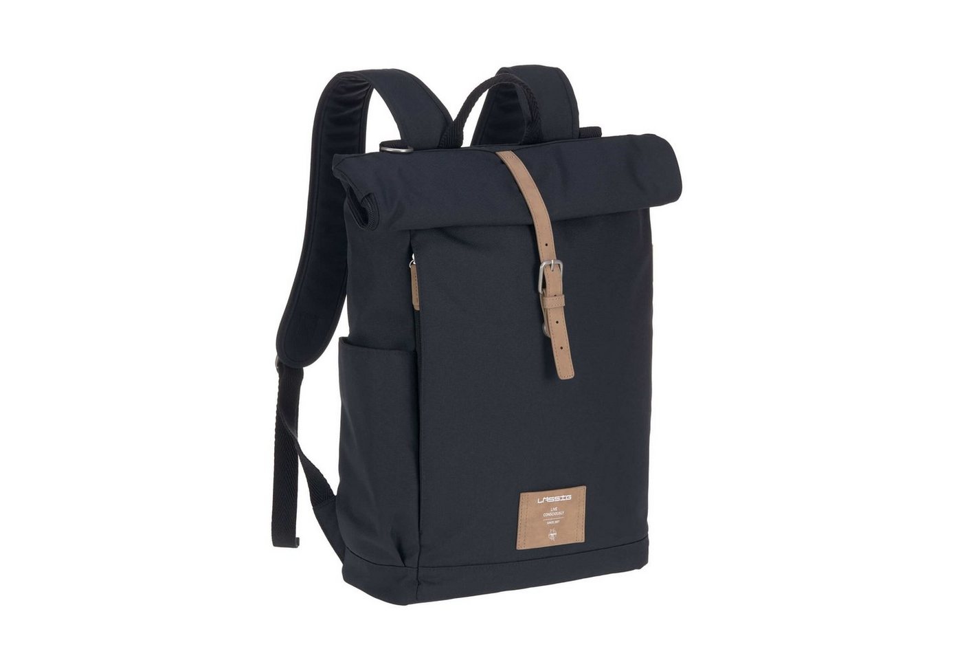 LÄSSIG Wickelrucksack LÄSSIG Wickeltasche Wickelrucksack Rolltop Backpack (Rolltop), PETA-approved vegan, zum Teil aus recyceltem Material von LÄSSIG