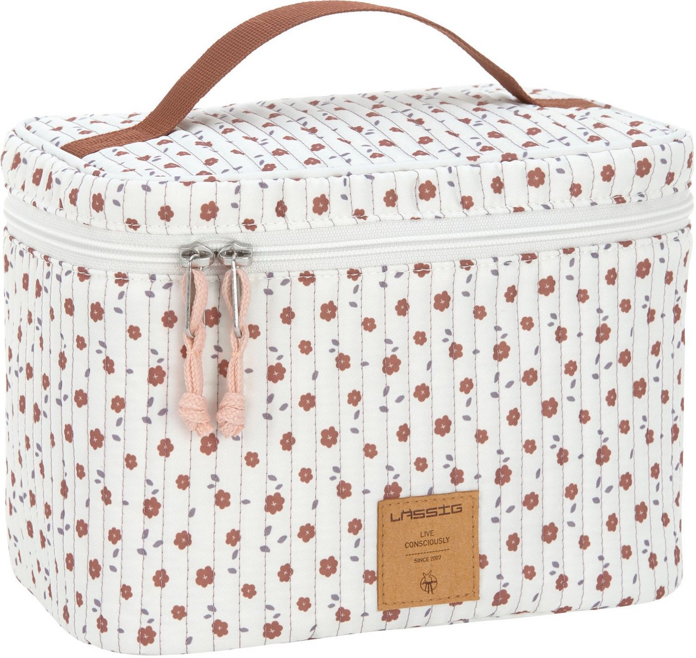 LÄSSIG Wickeltasche Flowers White, Wickeltisch Organizer, PETA-approved vegan von LÄSSIG