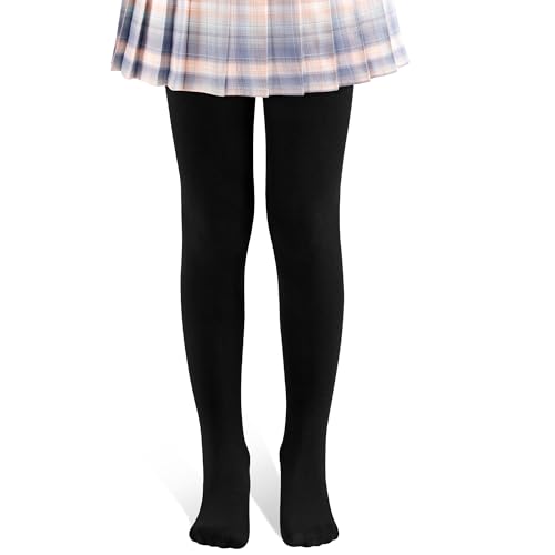 LAETBBE 2 Paare Mädchen Strumpfhosen Kinderstrumpfhosen Tanzstrumpfhose Mädchen Ballettstrumpfhose einfarbige Strumpfhosen für Kinder,1-13 Jahre von LAETBBE