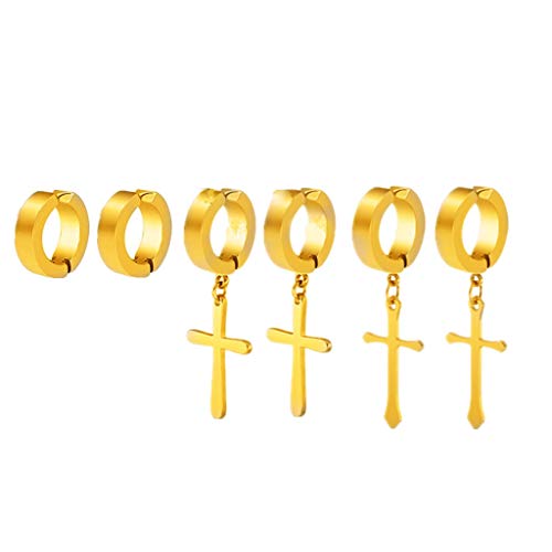 3 Paar Herren Damen Non-piercing Clip On Creolen Ohrringe Edelstahl Baumel Ohrringe Ohrmanschetten von LAFATINA