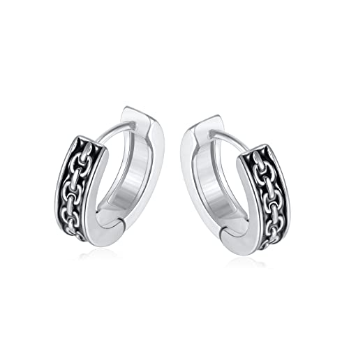 Creolen Ohrringe Herren Damen Containment Link Kette Perforierte Scharniere Curiosity Ring Ohrringe Ohrstecker Edelstahl von LAFATINA