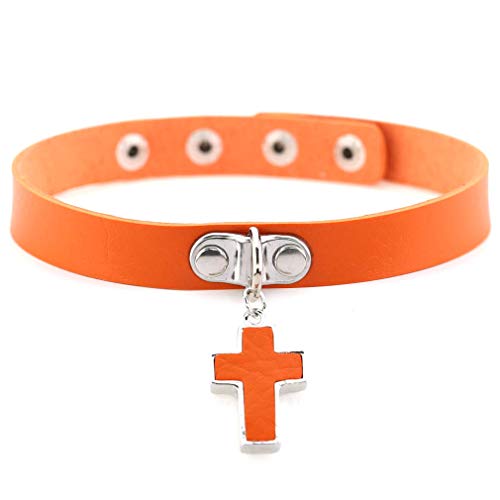 LAFATINA Goth Kreuz Leder Choker Halsband Halsketten für Frauen Mädchen Halloween Cosplay Kostüm Weihnachten Ostern LAFATINA Goth Kreuz Leder Choker Halsband Halsketten für Frauen Mädchen Halloween Cosplay Kostüm Weihnachten Ostern von LAFATINA