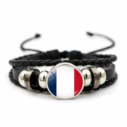 LAFATINA Herren Damen Handgemachte Leder Manschette Armbänder Geflochten Mehrschichtige Verstellbare Armreifen Armband(Germany) von LAFATINA