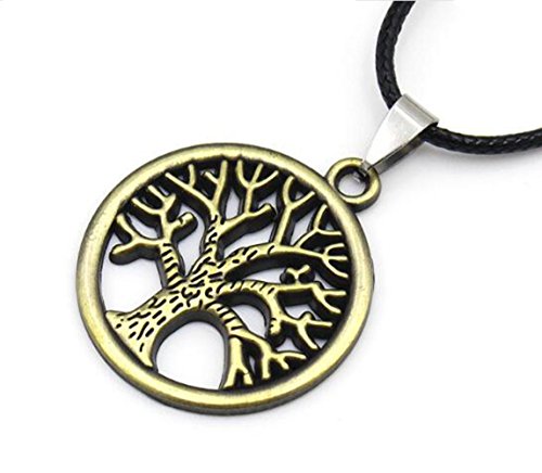 LAFATINA Vintage Baum des Lebens Charmanter Pendant Retro Hippie Lederband Halsband Frauen Teens zum Valentinstag Muttertag Weihnachten von LAFATINA