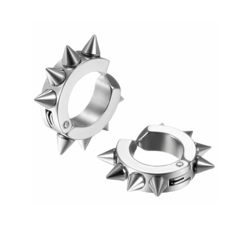 Nieten Clip auf Hoop Ohrringe Set Edelstahl Spikes Ahle Non Piercing Taper Huggie Helix Knorpel Ohrringe von LAFATINA
