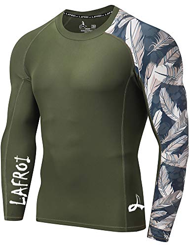 LAFROI Herren Langarm UPF 50+ Kompressionsshirt Rash Guard-CLYYB (Asymmetric Leisure,MD) von LAFROI