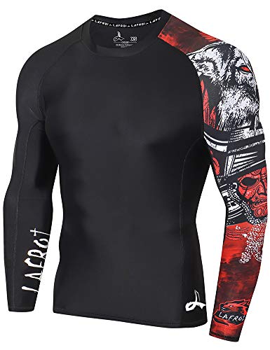 LAFROI Herren Langarm UPF 50+ Kompressionsshirt Rash Guard-CLYYB (Asymmetric Warrior,MD) von LAFROI