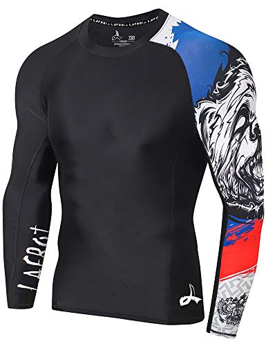 LAFROI Herren Langarm UPF 50+ Kompressionsshirt Rash Guard-CLYYB (Asymmetric Honor Strike,SM) von LAFROI