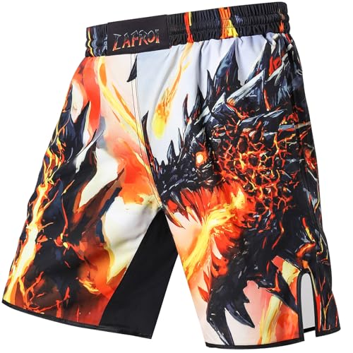 LAFROI Herren Jiu Jitsu MMA Cross-Training Box Shorts Trunks Fight Wear-QJK06 Melted Wings Size LG von LAFROI