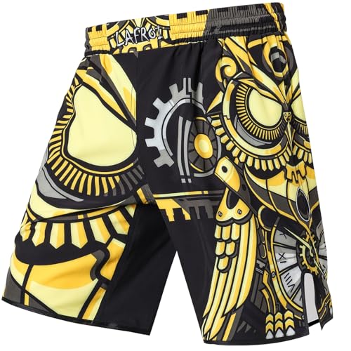 LAFROI Herren Jiu Jitsu MMA Cross-Training Box Shorts Trunks Fight Wear-QJK06 Time Manager Size LG von LAFROI