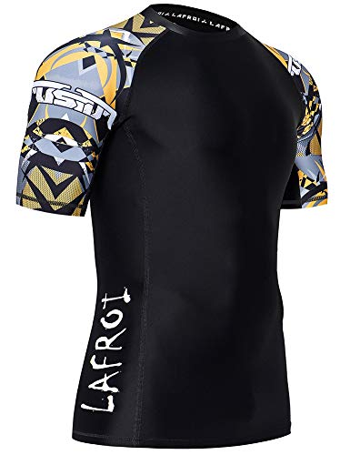 LAFROI Herren Kurzarm UPF 50+ Kompressionsshirt Rash Guard-CLY02D (Armour,SM) von LAFROI