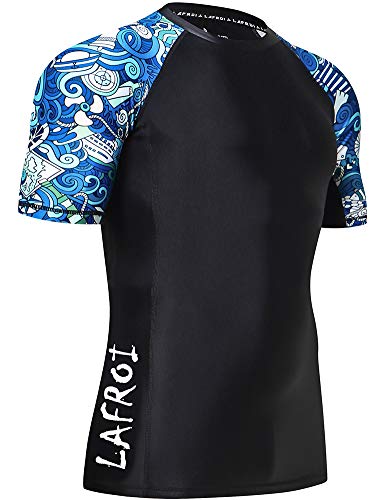 LAFROI Herren Kurzarm UPF 50+ Kompressionsshirt Rash Guard-CLY02D (Fantasy,XXXL) von LAFROI