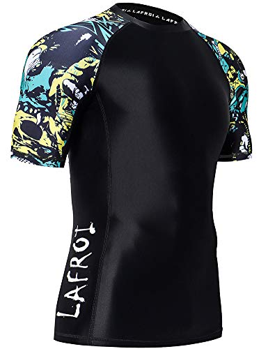 LAFROI Herren Kurzarm UPF 50+ Kompressionsshirt Rash Guard-CLY02D (Fierce,LG) von LAFROI