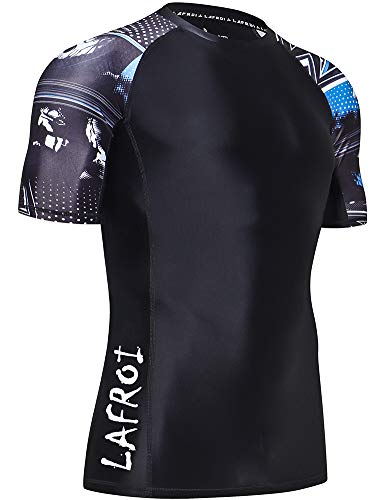 LAFROI Herren Kurzarm UPF 50+ Kompressionsshirt Rash Guard-CLY02D (Gaze,LG) von LAFROI