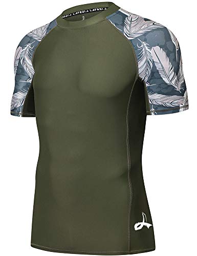 LAFROI Herren Kurzarm UPF 50+ Kompressionsshirt Rash Guard-CLY02D (Leisure,MD) von LAFROI