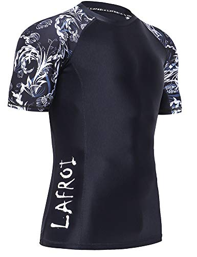 LAFROI Herren Kurzarm UPF 50+ Kompressionsshirt Rash Guard-CLY02D (Vital,XXXL) von LAFROI