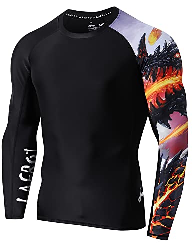 LAFROI Herren Langarm UPF 50+ Kompressionsshirt Rash Guard-CLYYB (Asymmetric Melted Wings,MD) von LAFROI