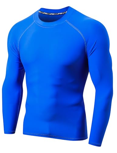 LAFROI Herren Langarmshirt UPF 50+ Kompression, BJJ, Schwimmen, Rashguard Blue Size 2XL von LAFROI